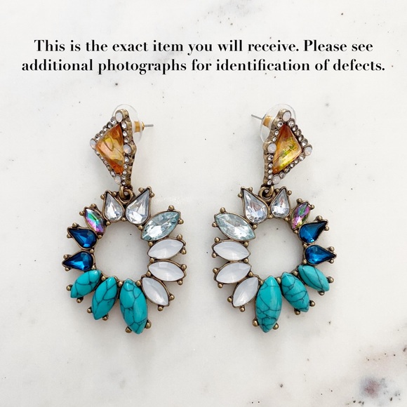 🆑 "Irina" Earrings || Blue & Clear Crystal - Picture 6 of 13